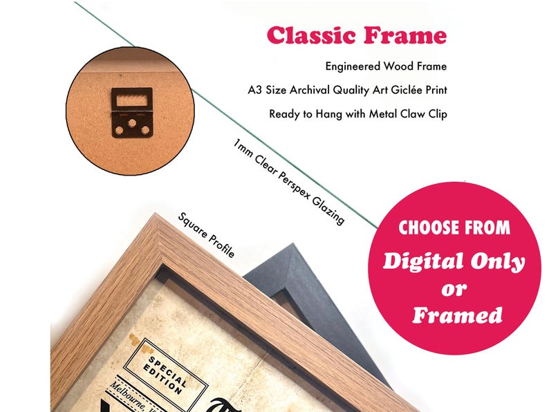 Australian 50th Anniversary Sign - Golden Wedding Anniversary Decoration - Framed & Digital Option - Aussie Seller image 6