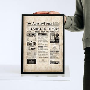 Back In 1975 Poster, 50th Birthday Gift, 1975 Birthday Poster, Born In 1975, 50th Anniversary - Foto 4