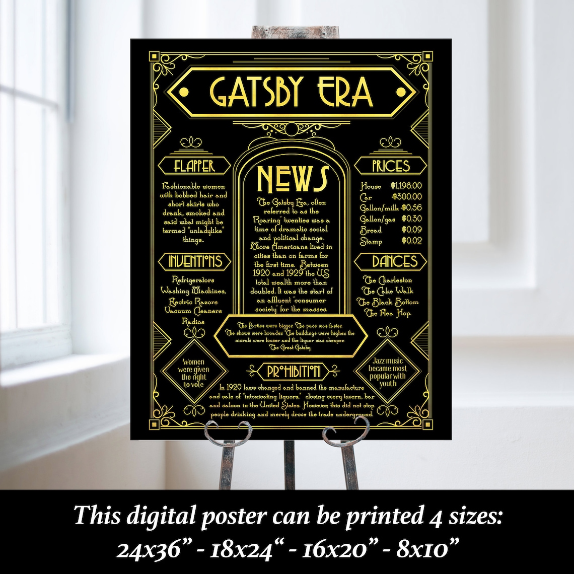 The Great Gatsby Decoration Art Deco Poster Great Gatsby Etsy