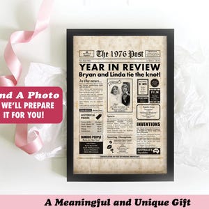 Australian 50th Anniversary Sign - Golden Wedding Anniversary Decoration - Framed & Digital Option - Aussie Seller image 2