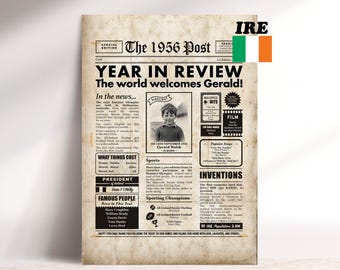 Revista Irish Year Review de 1956 (impressão digital) - Presente para o 70º aniversário