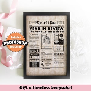 Irish 70th Birthday Gift, 1954 Newspaper About Ireland, The Year You Were Born Printable Sign, Print A2, A3 & A4 image 2