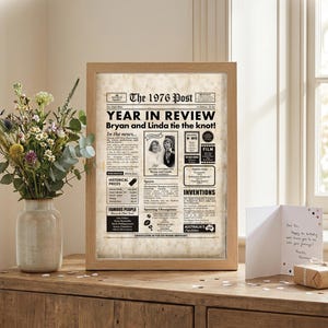 Australian 50th Anniversary Sign - Golden Wedding Anniversary Decoration - Framed & Digital Option - Aussie Seller image 4