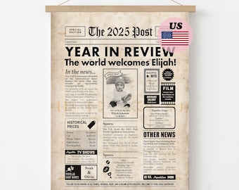 Time Capsule Newspaper, 2025 Personalised Print with US Facts (Digital)