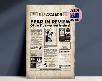 1st Anniversary Gift for husband or wife - 2023 Australian Newspaper With Own Photo - Framed or Digital Option - Genuine Australian Seller