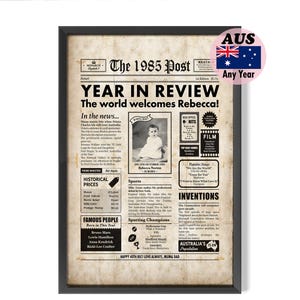 1985 The Year You Were Born Personalised 40th Birthday Gift, Digital or Framed Options