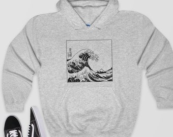 japanese waves hoodie