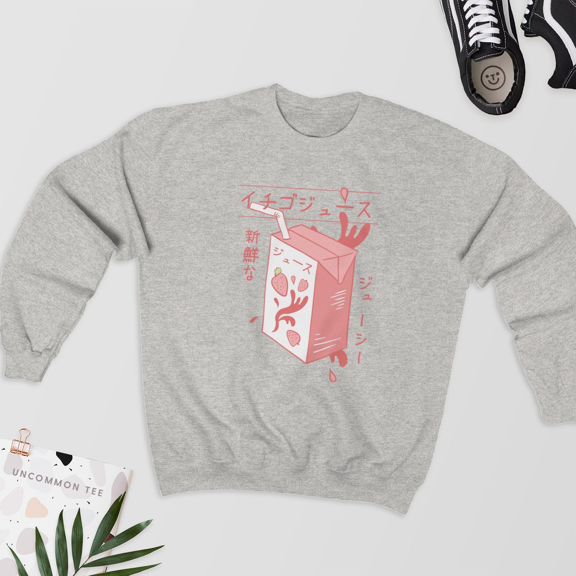 Strawberry Juice Sweatshirt Aesthetic Clothingaesthetic Etsy