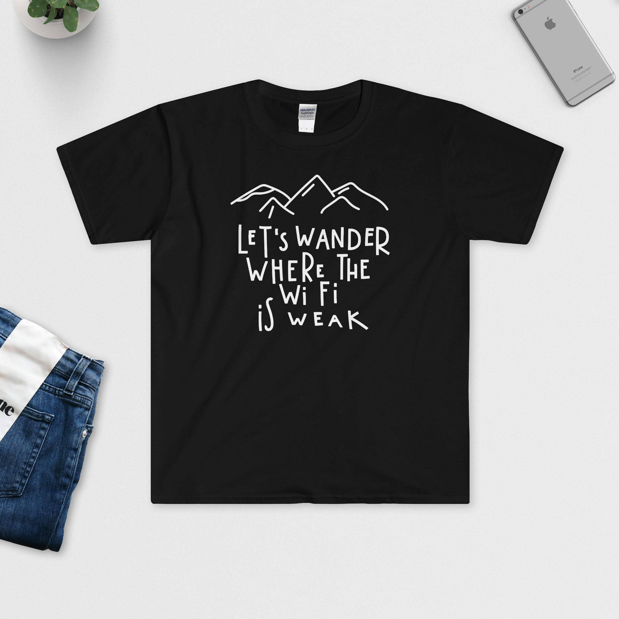 Let's Wander Where the Wifi is Weak T-shirt Travel | Etsy