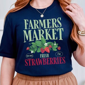 Farmers Market Fresh Strawberries T Shirt for a Cottagecore - Etsy