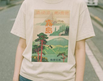 Japanese Travel Poster Tee - Retro Japanese T-Shirt - Aesthetic Japan Shirt