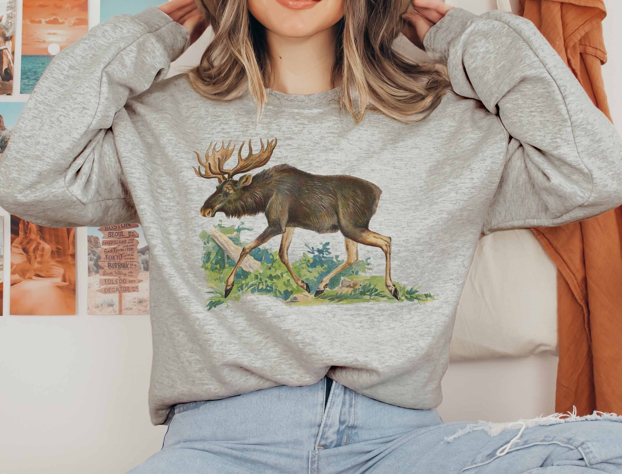 Moose Sweatshirt - Etsy