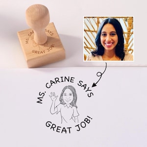 Personalized Teacher Stamp, Bitmoji Stamp, Teacher Name Stamp, Teacher Classroom Stamp, Back To School Gift, Gift for Teacher