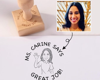 Personalisierter Lehrerstempel, Bitmoji Stempel, Lehrer Namensstempel, Lehrer Klassenzimmer Stempel, Schulgeschenk, Geschenk für Lehrer