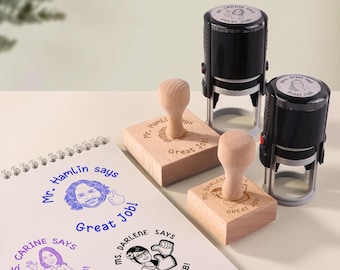 Individueller Lehrer-Gesichtsstempel: Personalisierter Bitmoji-Stempel, Lehrerstempel, Weihnachtsgeschenk