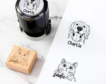 Custom Pet Portrait Stamp, Personalized Pet Stamp, Animal Stamp, Dog Stamp, Pet Memorial Gift, Pet Gift, Hand-Drawn Pet Portrait