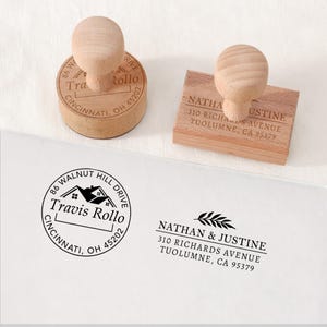 Custom Return Address Stamp, Round Address Stamp, Modern Address Stamp, Cursive Address Stamp, Housewarming Gift
