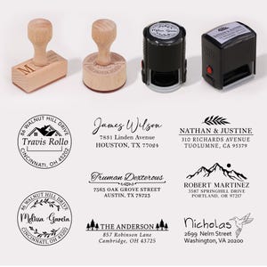 Gepersonaliseerde adresstempel, retouradresstempel, huisadresstempel, huwelijksstempel, houten stempel of zelfinktende stempel, cadeau voor een nieuw huis