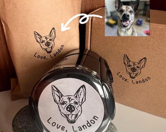 Custom Pet Portrait Stamp, Return Address Stamp, Self Ink Stamp with Dog, Personalized Animal Stamp, Pet Ink Stamp