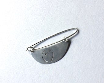 Brosche Auge in Silber (935), Tuchnadel in Silber, gesägt handgeschmiedetes Unikat