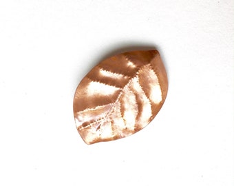 Leaf brooch in copper, scarf pin leaf, brooch autumn handmade scarf pin - a unique piece
