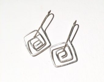 Hängeohrring Silber (935) , Ohrring Spirale, Spiralohrring Silber, Ohrring Spirale