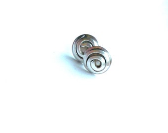 Spiral earring, spiral ear studs simple and something special - handmade