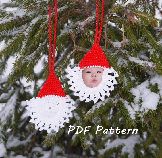 Santa Crochet Pattern Applique Ornament - Crochet Santa Picture Frame Santa Crochet Pattern Applique Ornament - Crochet Santa Picture Frame