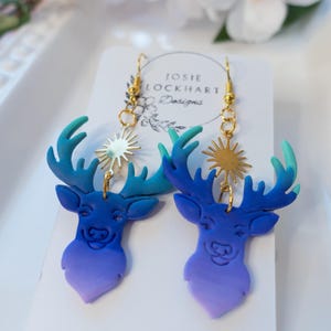 Ombré deer earrings, deer studs