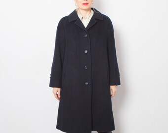 Vintage Llama Coat Long Blue Wool Midi Coat Lama Coat Trapeze Coat Medium / Large Size