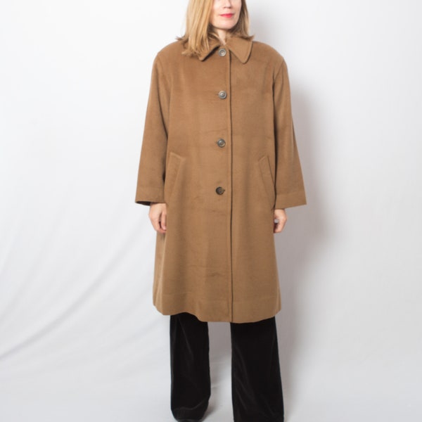 LUISA VIOLA Wool Swing Coat Midi Coat Soft CollaredLarge Size Gift for Girlfriend Wife Daughter