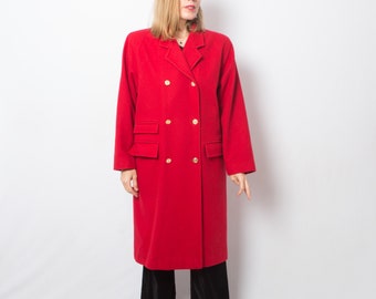 PENNYBLACK Manteau croisé en laine rouge Manteau en laine oversize Group Manteau Max Mara Taille moyenne Cadeau pour petite amie Fabriqué en Italie