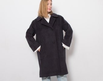 LUXURY LES COPAINS Blue Wool Coat Single Breast we suggest Medium Size Gift for Girlfriend Wife Daughter