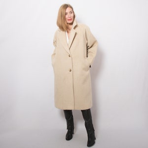 Luxury White Ivory Wool Coat 80s Wool Coat Oversized Wool Coat Soft Mohair Coat Warm Winter Casual Womens Wear Will Fit S, M Size