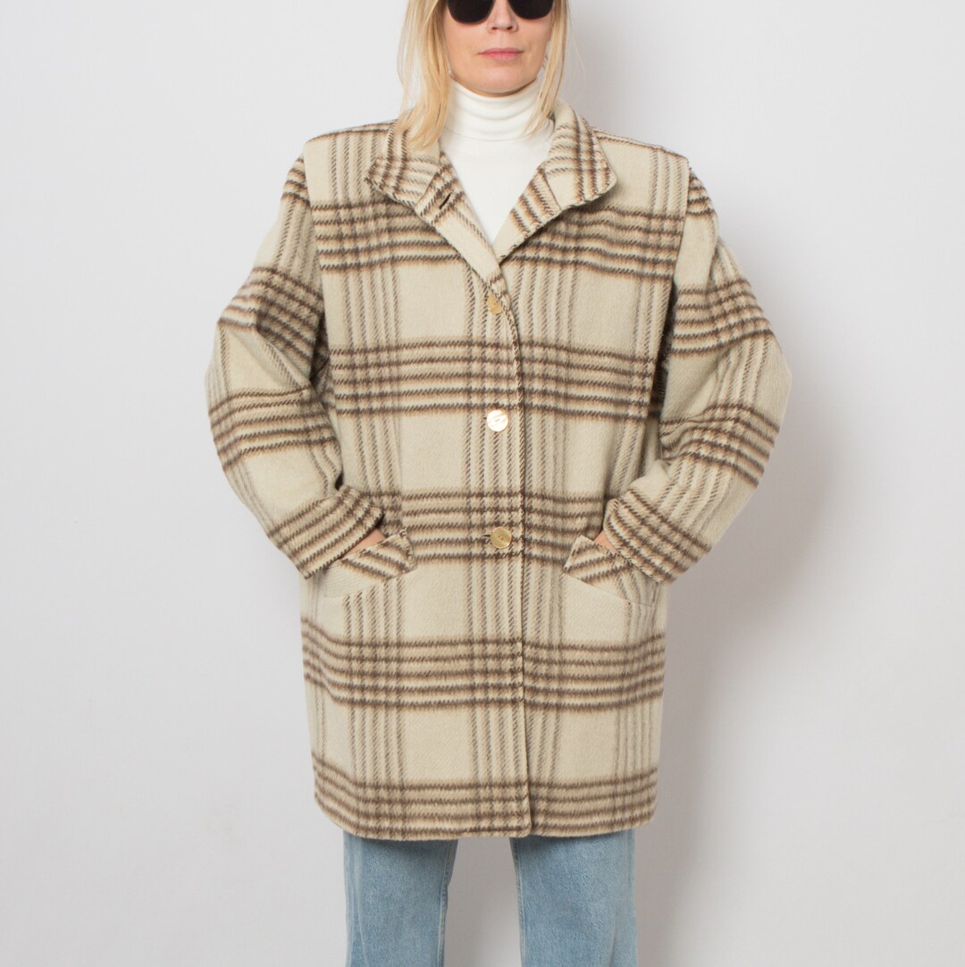 Plaid Woolen Midi Coat main image 0