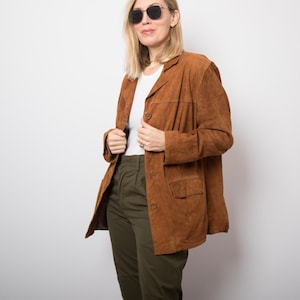 Veste blazer en daim vintage Veste en daim Taille L Idée cadeau idéale