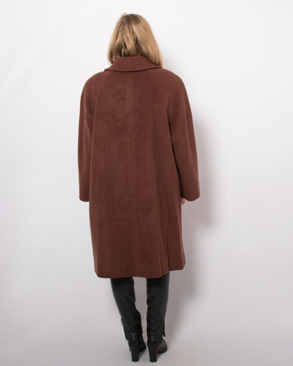 Vintage Rich Brown Wool Coat Raglan Sleeve Coat M… - image 5