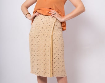 MARC AUREL Silk Wrap Skirt Silk Skirt Resort Wear Holidays Small Size Luxury Resort Wear