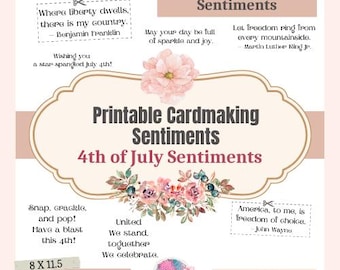 4 juli: sentimenten voor het maken van kaarten, verjaardagscitaten (afdrukbare digitale download)