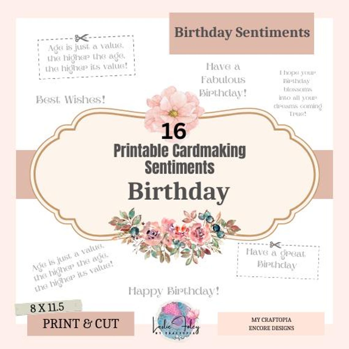 Sentiments For Card Making Printable Digital Birthday Cardmaking Sentiments, Greeting, Sayings ...