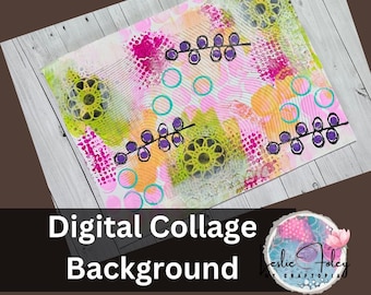 Afdrukbare digitale gemengde media achtergrond collagevellen, download afdrukbare, doe-het-zelfkaarten, papercrafting, junkjournal, kortstondige, journaling