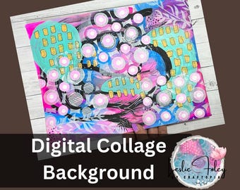 Afdrukbare digitale gemengde media achtergrond collagevellen, download afdrukbare, doe-het-zelfkaarten, papercrafting, junkjournal, kortstondige, journaling