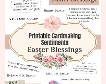 Pasen zegeningen kaarten maken sentimenten, afdrukbare citaten (digitale download)