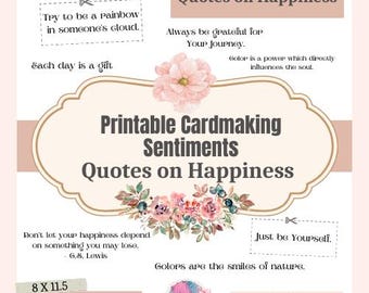Afdrukbare sentimenten voor het maken van kaarten, gelukscitaten (digitale download)