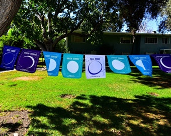 Moon Phase Prayer Flags with Lunar Affirmations