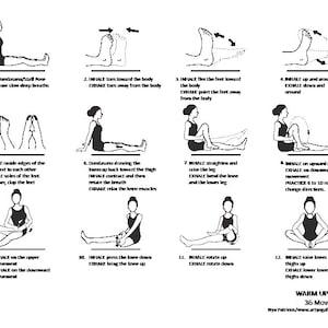 Yoga Warm Ups, Warm Up Chart, Joint Freeing Series, Pawanmuktasana, Creativity Series, Series to Remove Blockages, Creativity Series