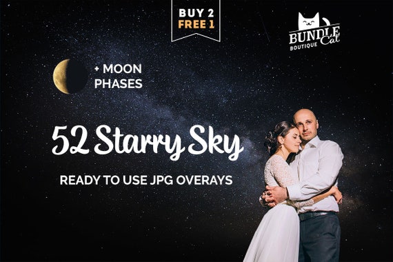52 Starry Sky Photoshop Overlays Starry Night Wedding Star Etsy