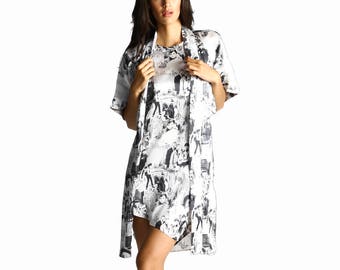 Silk Robe - Women's Sleepwear Kimono Bed Gown Pyjama pjs