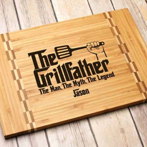 Personalized Cutting Board Engraved Chopping Board ~ Christmas, Fathers Day, Grandpa, Birthday, Gift for Him - Grillfather Checkerboard