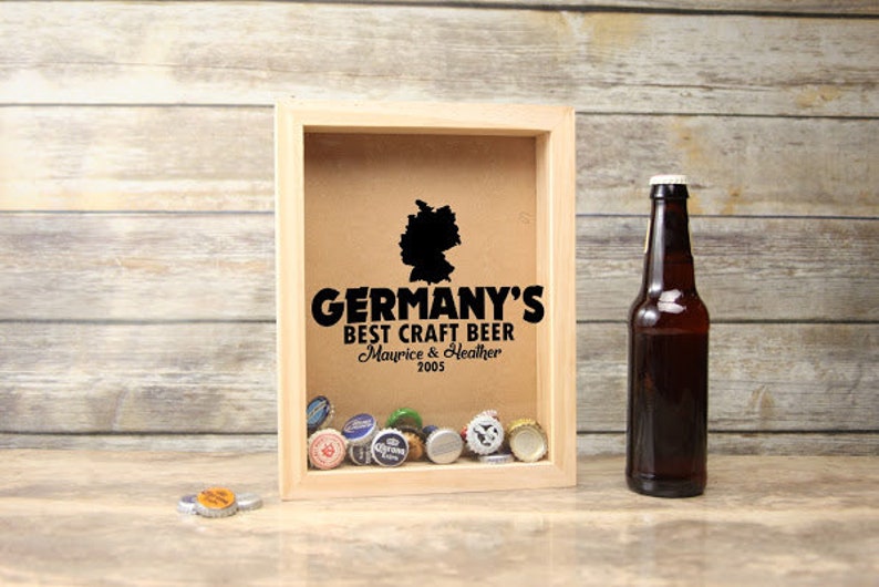 Trinket Frame Gift for Dad Personalized Shadow Box~ Best Craft Beer Home Bar Accessories Collectible Display Beer Man Cave